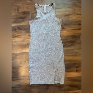 MNG by Mango Gray Knit Bodycon Dress | Sleeveless Midi | Size Approx S/M